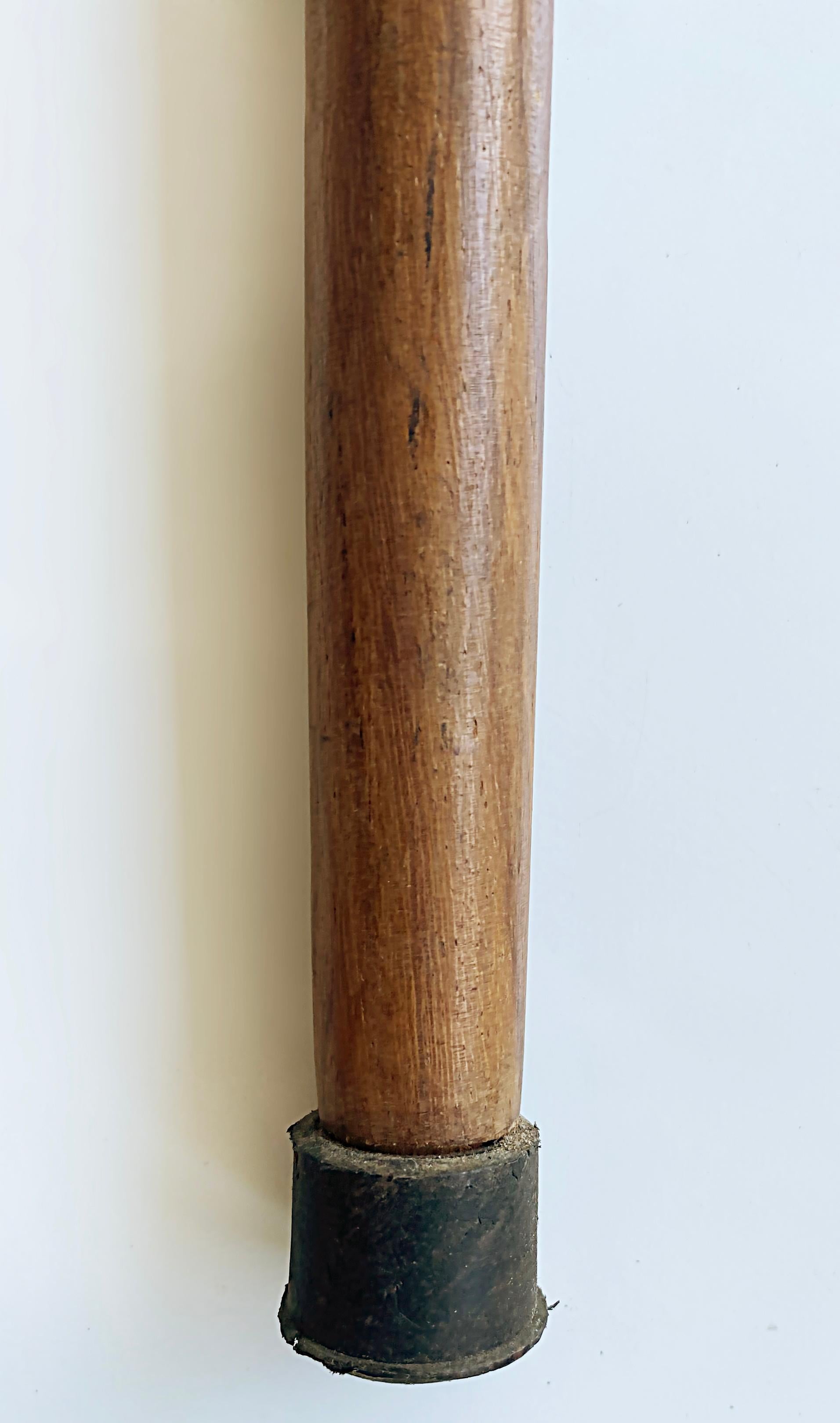 20th Century Walking Stick with Clock Handle and Wood Cane For Sale 1