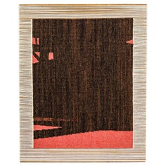 20th Century Wall Abstract Black and Red Wool Tapestry by Sautour-Gaillard