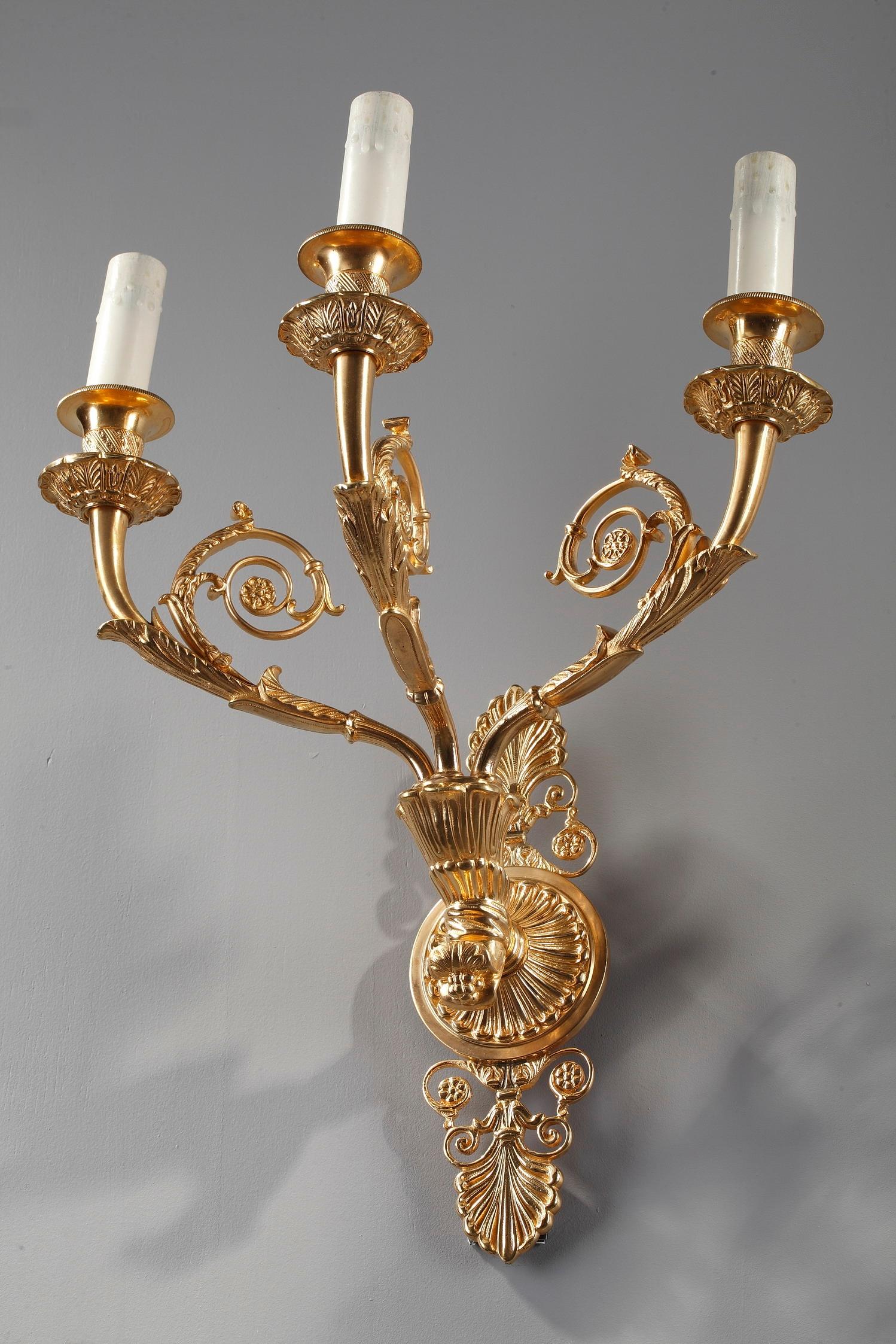 French 20th Century Wall Sconces in Charles X Style For Sale