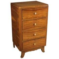 20th Century Walnut and Beech Wood Italian Art Deco Style Chest of Drawers, 1950