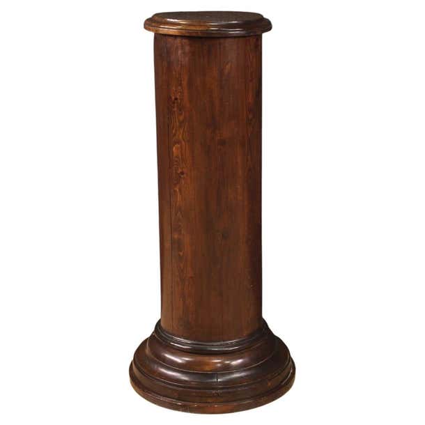 20th Century Walnut and Beech Wood Italian Column, 1960 For Sale at 1stDibs