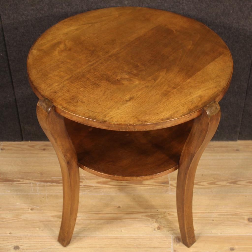 20th Century Walnut and Beechwood Italian Design Coffee Table, 1970 In Good Condition In Vicoforte, Piedmont