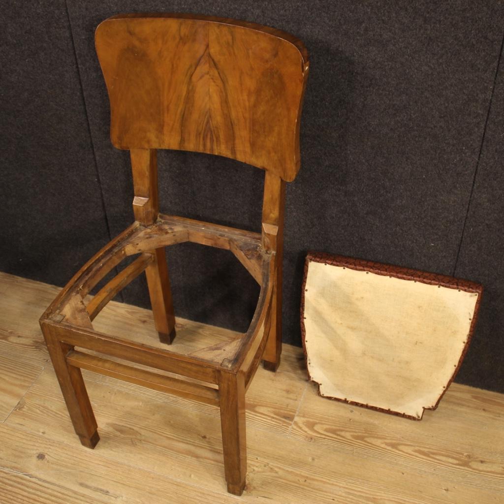 20th Century Walnut and Burl Italian Group of 10 Chairs, 1950 8