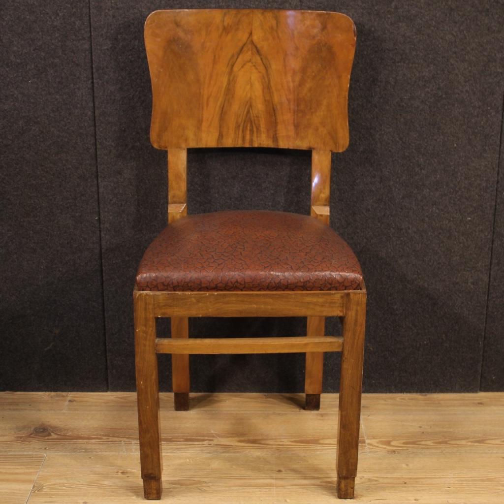 20th Century Walnut and Burl Italian Group of 10 Chairs, 1950 9