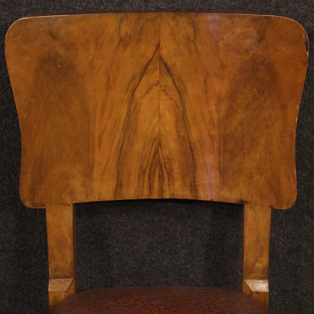 20th Century Walnut and Burl Italian Group of 10 Chairs, 1950 4