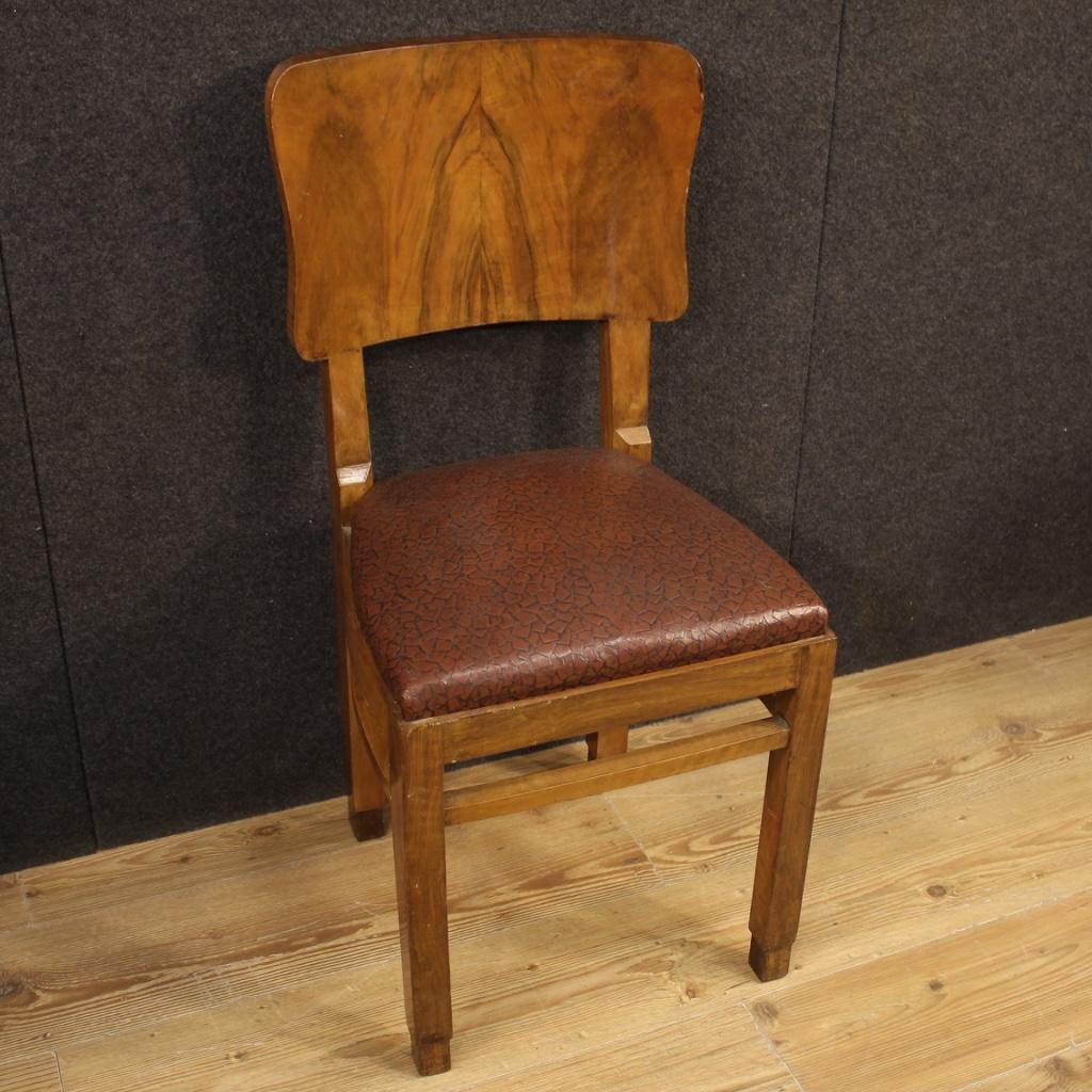 20th Century Walnut and Burl Italian Group of 10 Chairs, 1950 5