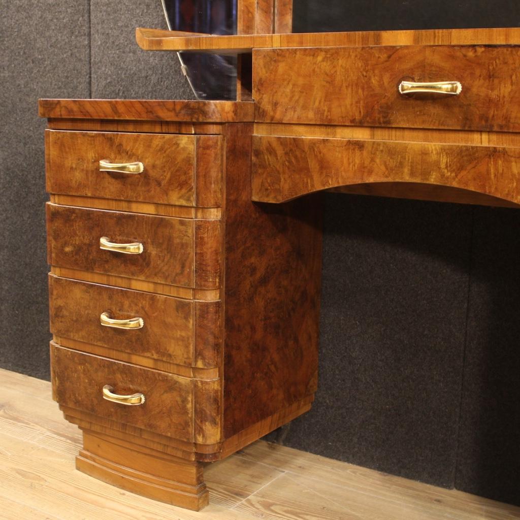 20th Century Walnut and Burl Wood Italian Dressing Table, 1950 3