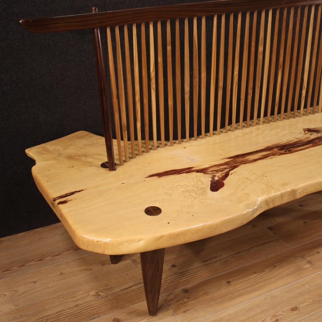 canapé américain du 20e siècle en noyer et bois exotique George Nakashima Design, 1980 Bon état - En vente à Vicoforte, Piedmont