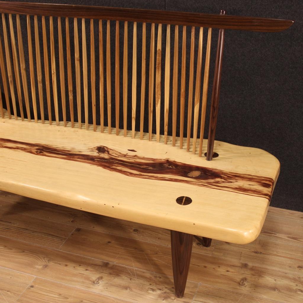 Late 20th Century canapé américain du 20e siècle en noyer et bois exotique George Nakashima Design, 1980 en vente