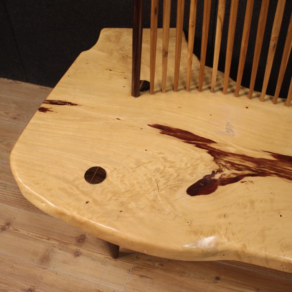 Bois canapé américain du 20e siècle en noyer et bois exotique George Nakashima Design, 1980 en vente
