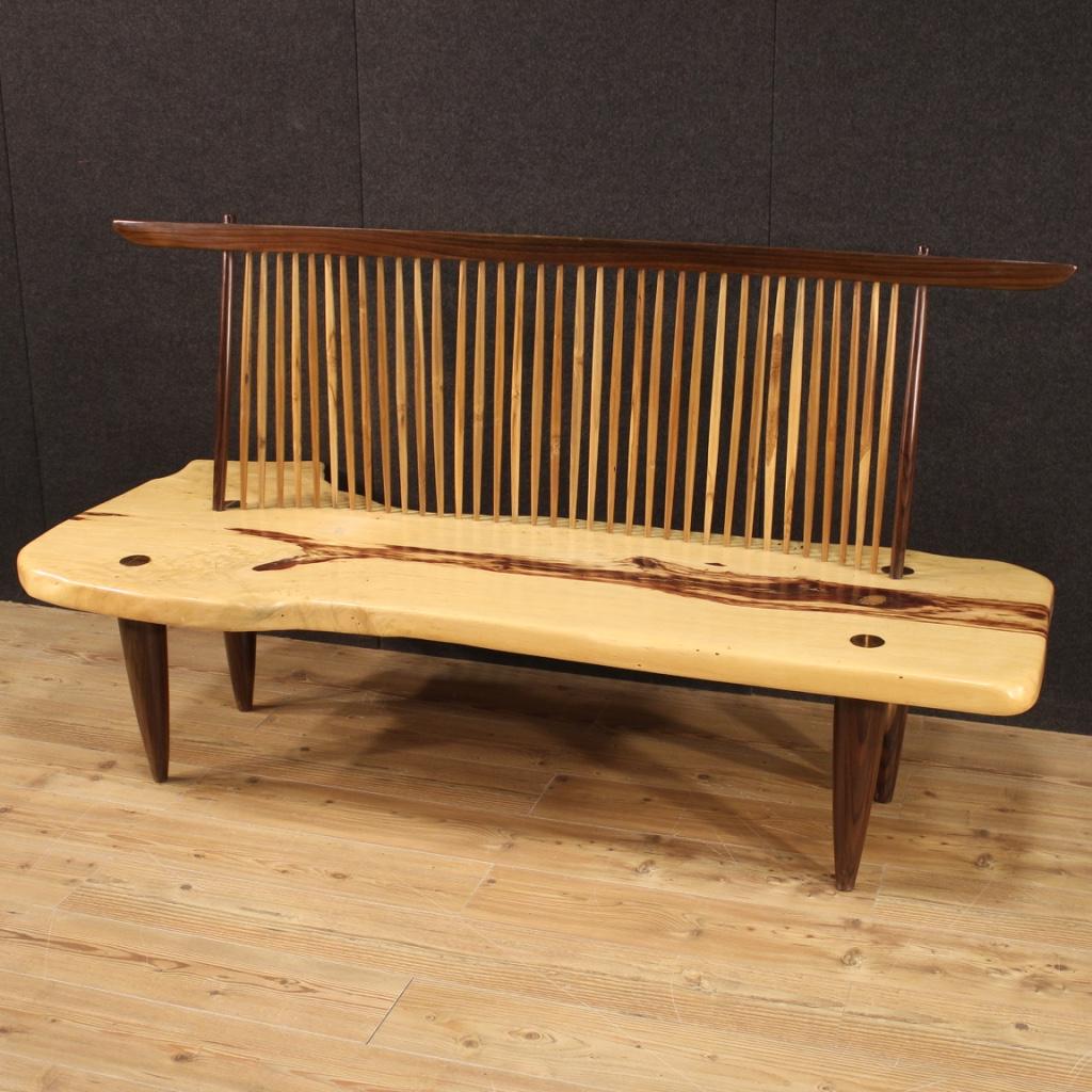 canapé américain du 20e siècle en noyer et bois exotique George Nakashima Design, 1980 en vente 1