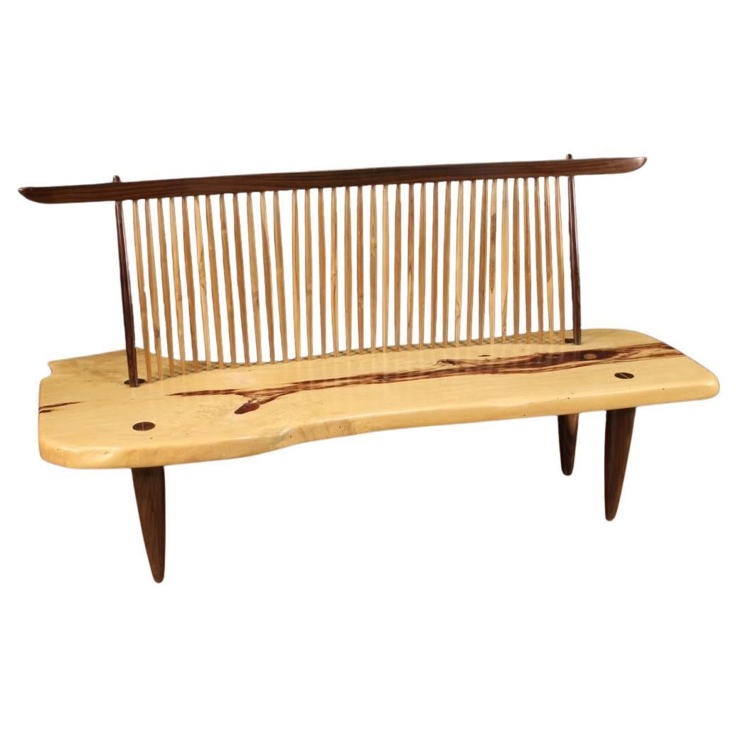 20th Century Walnut and Exotic Wood American George Nakashima Design Sofa, 1980