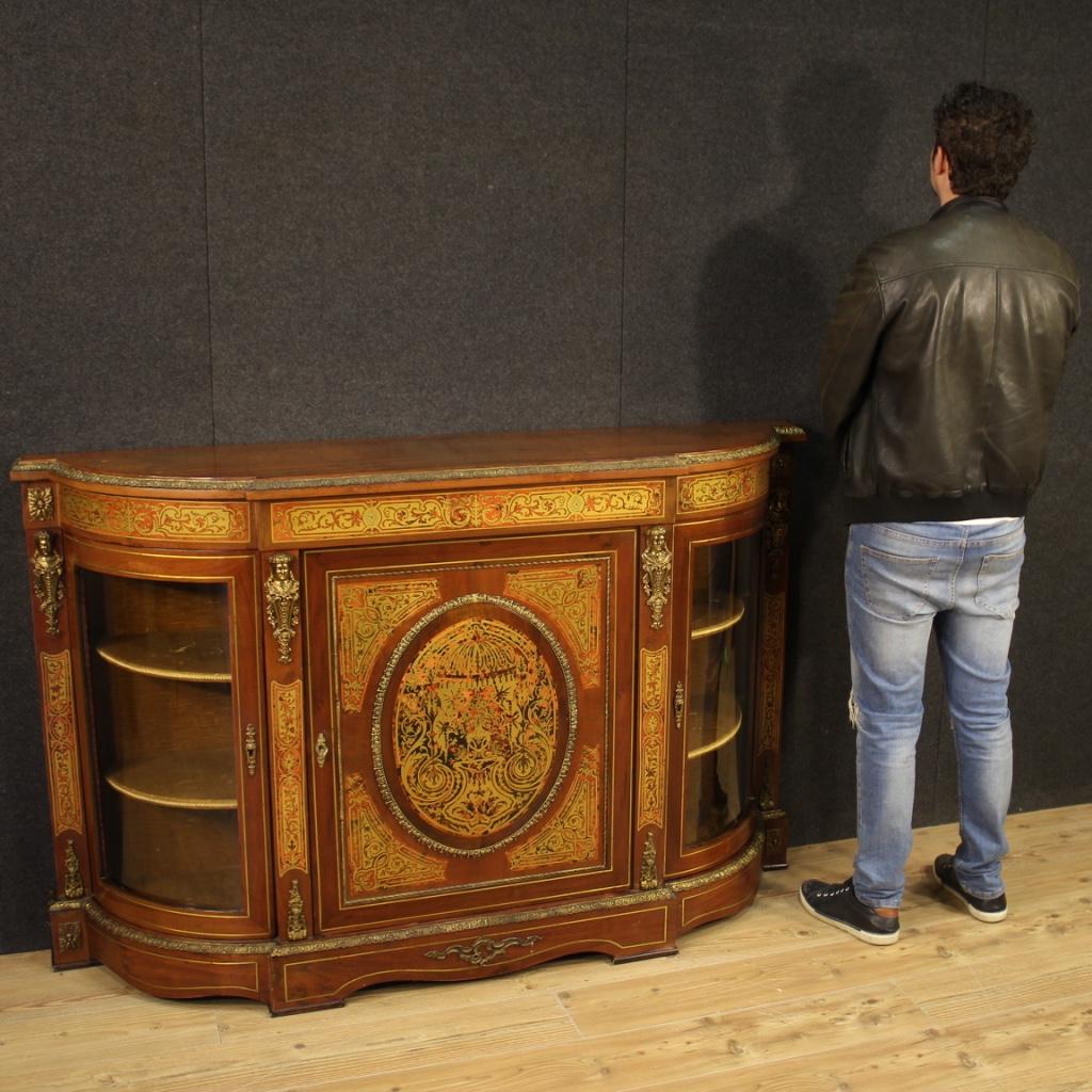 20th Century Walnut and Mahogany Wood French Boulle Style Sideboard, 1960 9