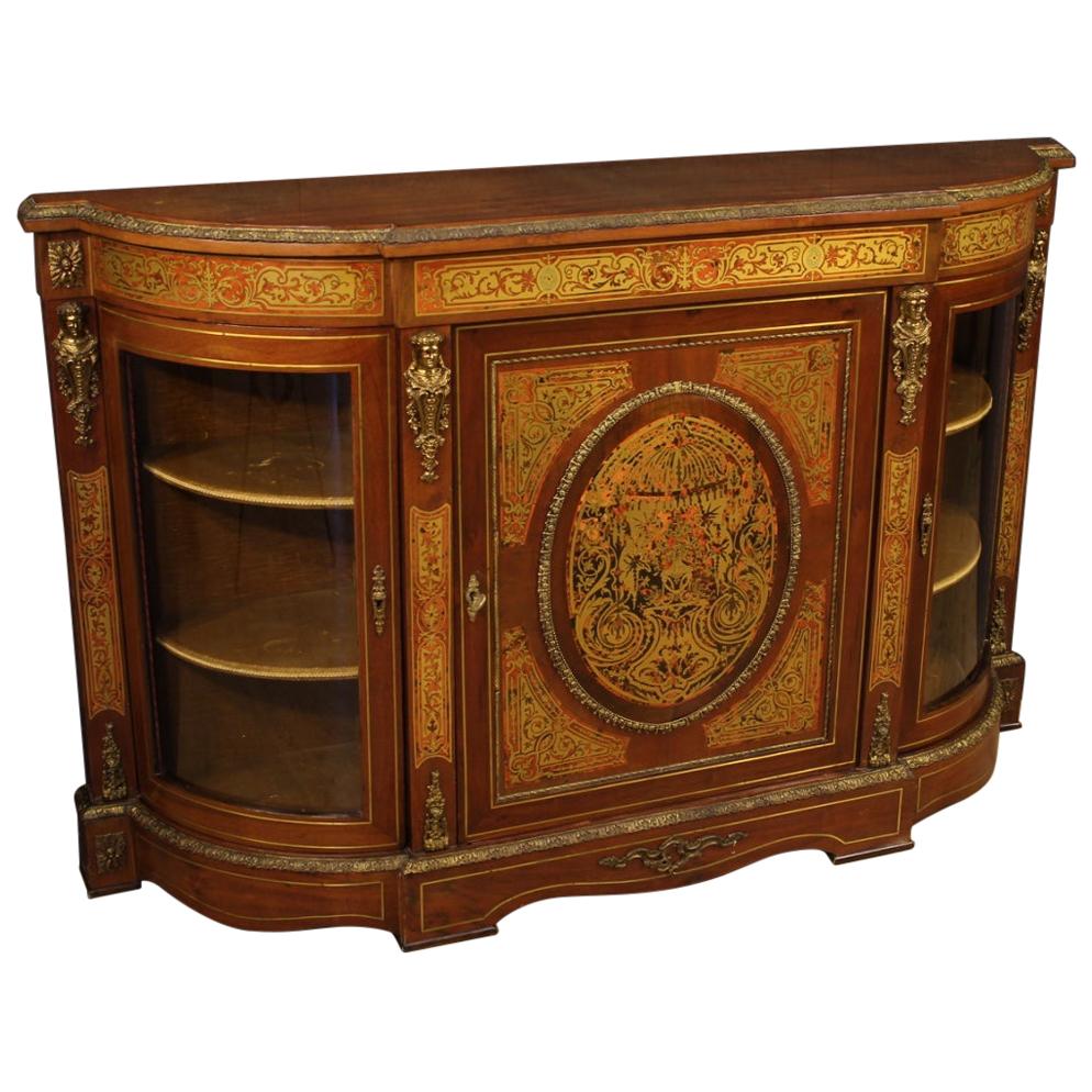 20th Century Walnut and Mahogany Wood French Boulle Style Sideboard, 1960