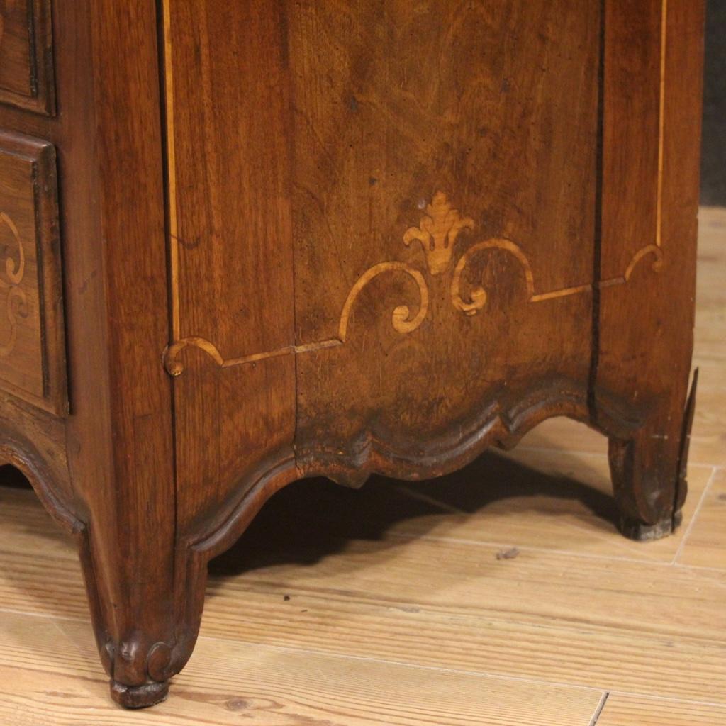 20th Century Walnut and Maple Wood Italian Louis XV Style Trumeau Desk, 1930 3