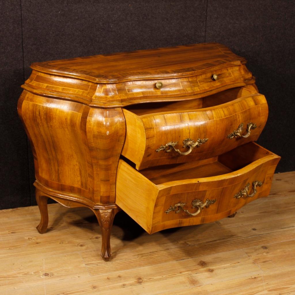 20th Century Walnut and Maple Wood Venetian Dresser, 1960 6