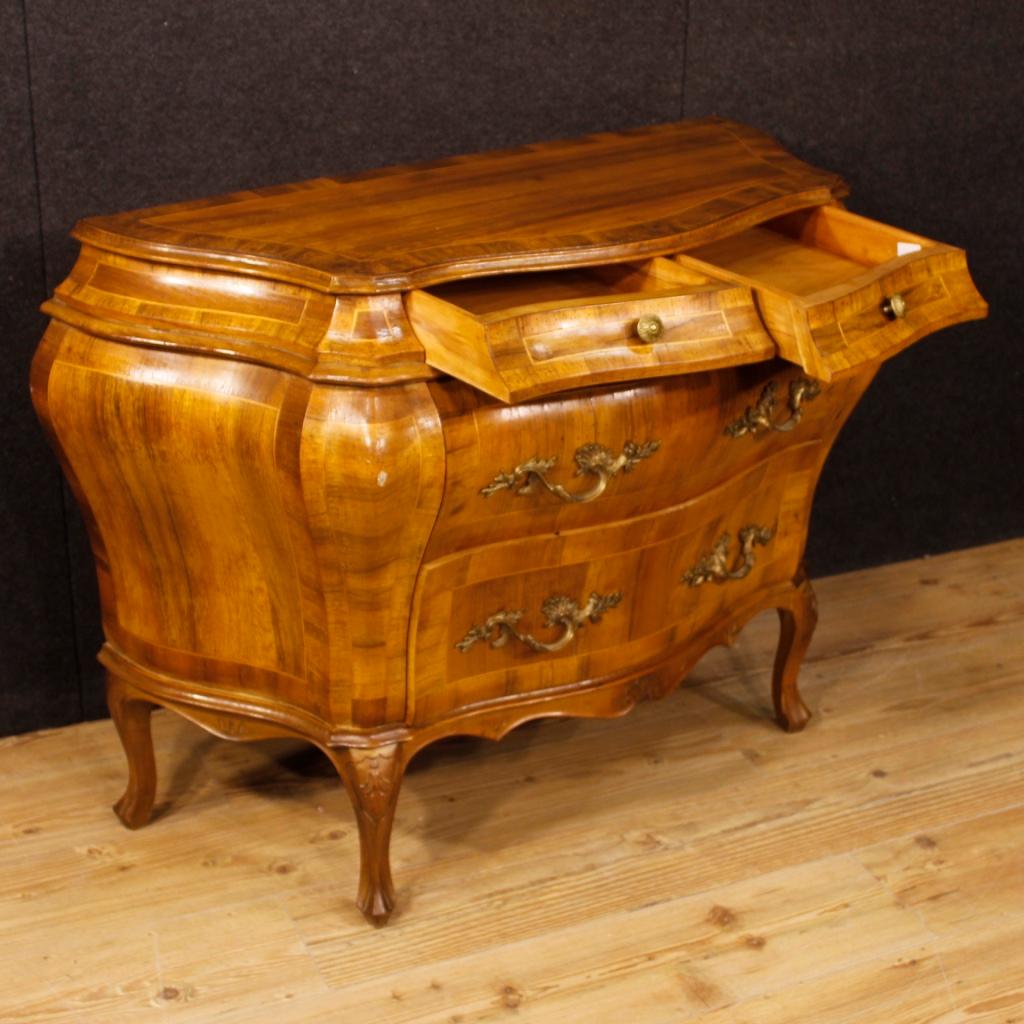 20th Century Walnut and Maple Wood Venetian Dresser, 1960 7