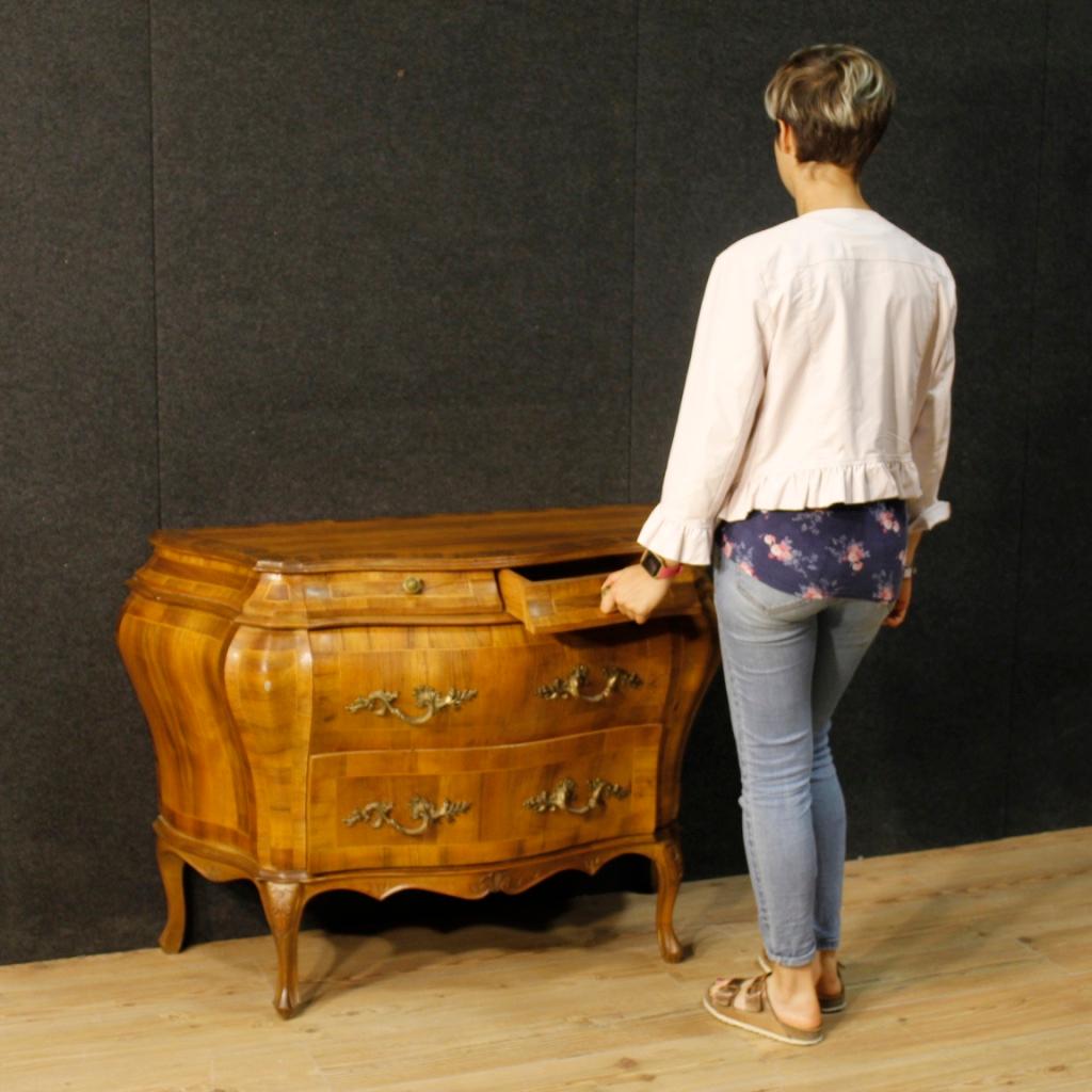 20th Century Walnut and Maple Wood Venetian Dresser, 1960 8