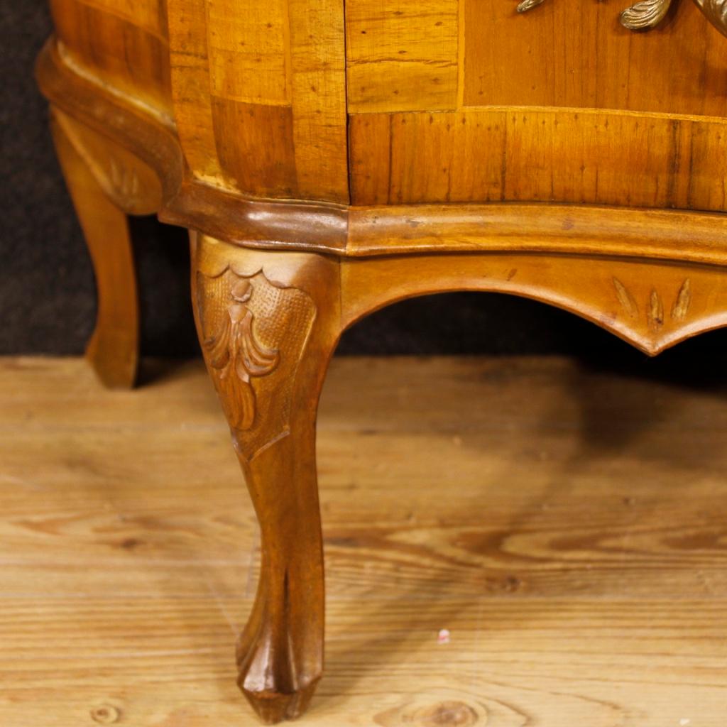 20th Century Walnut and Maple Wood Venetian Dresser, 1960 3