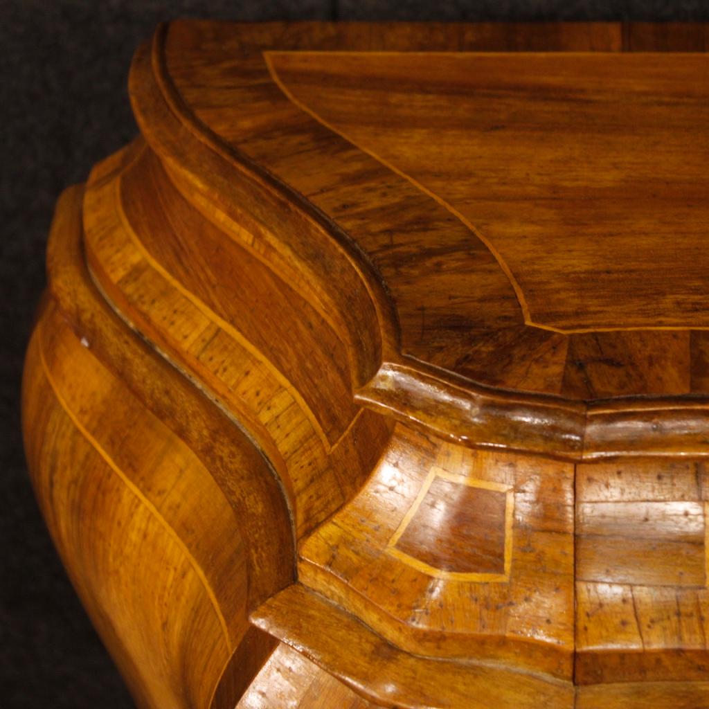 20th Century Walnut and Maple Wood Venetian Dresser, 1960 4