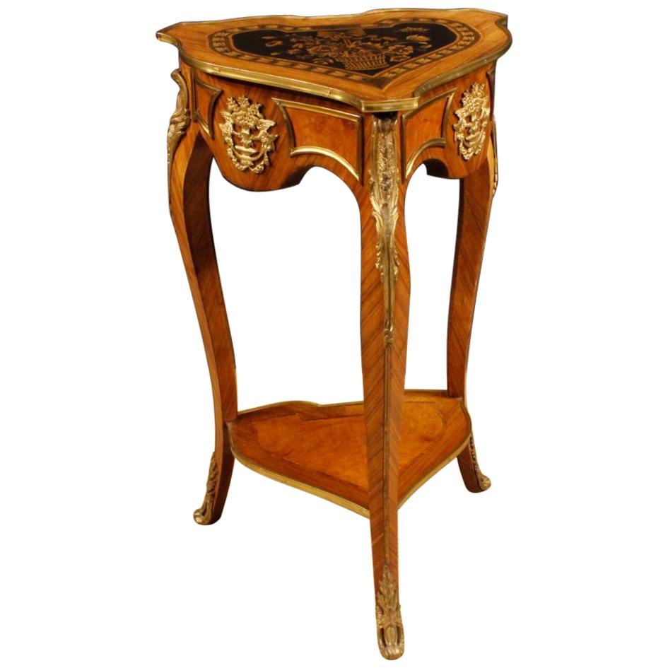 20th Century Walnut and Rosewood French Louis XV Style Side Table, 1960