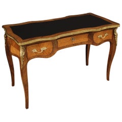 20th Century Walnut and Rosewood Wood French Louis XV Style Writing Desk, 1950