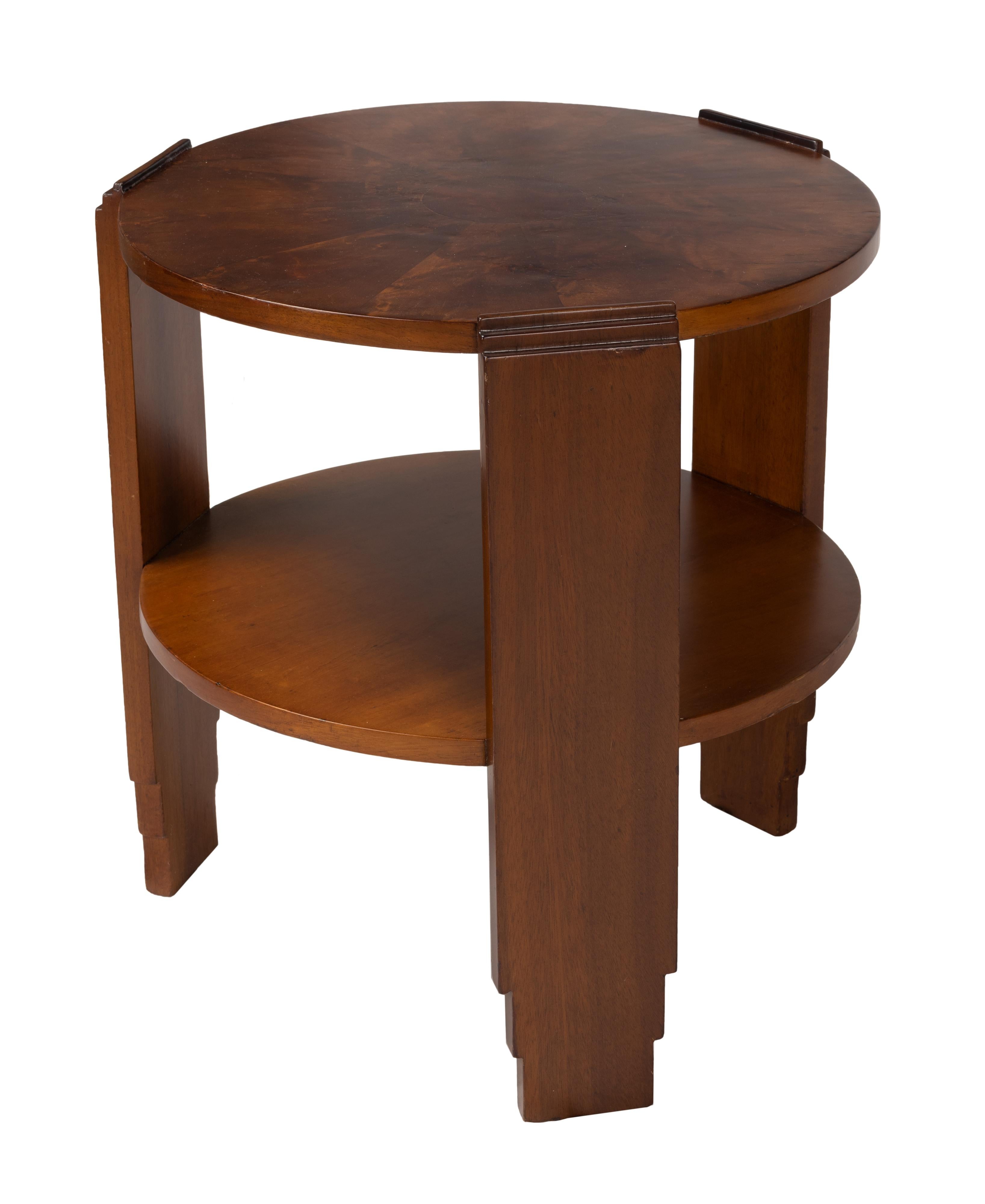Veneer Walnut Art Deco Center Table, 20th Century For Sale