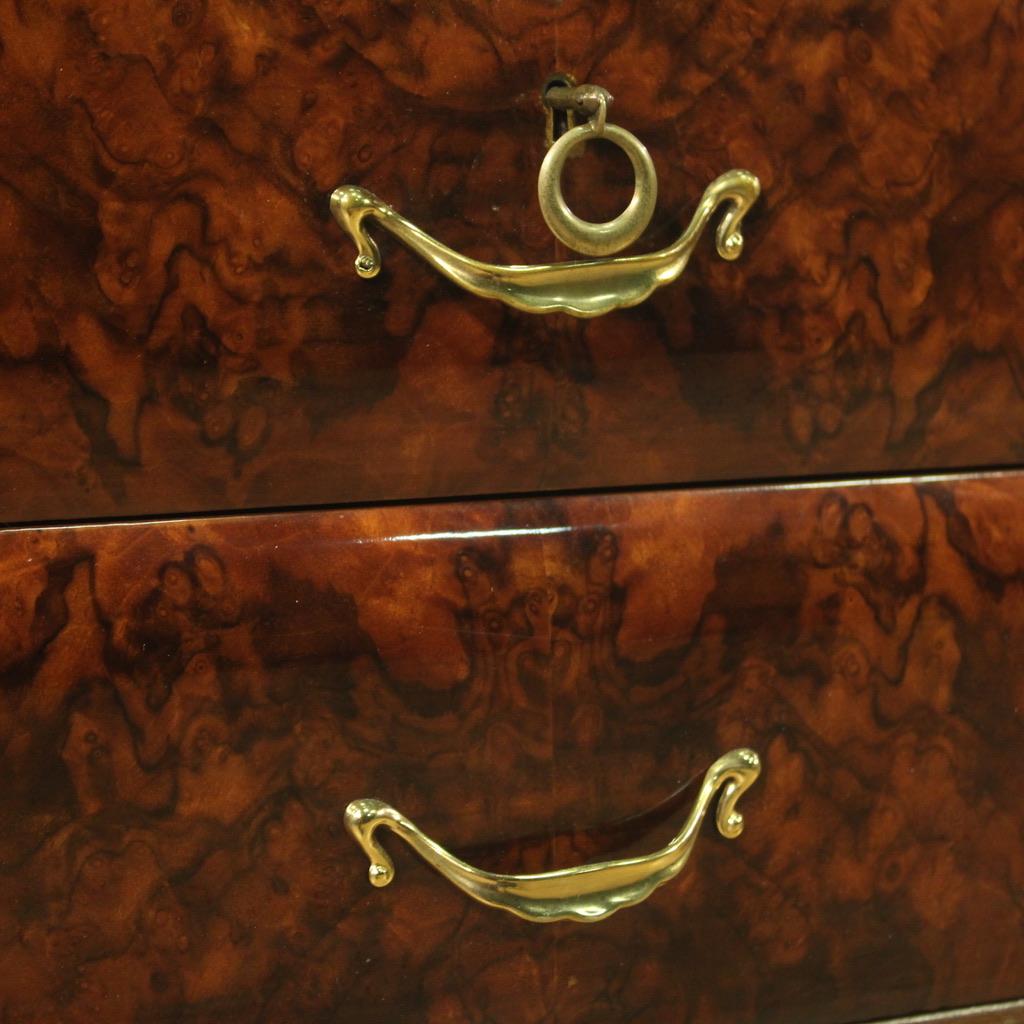 commode et miroir en noyer, ronce et bois de fruitier du 20e siècle, 1950 en vente 3
