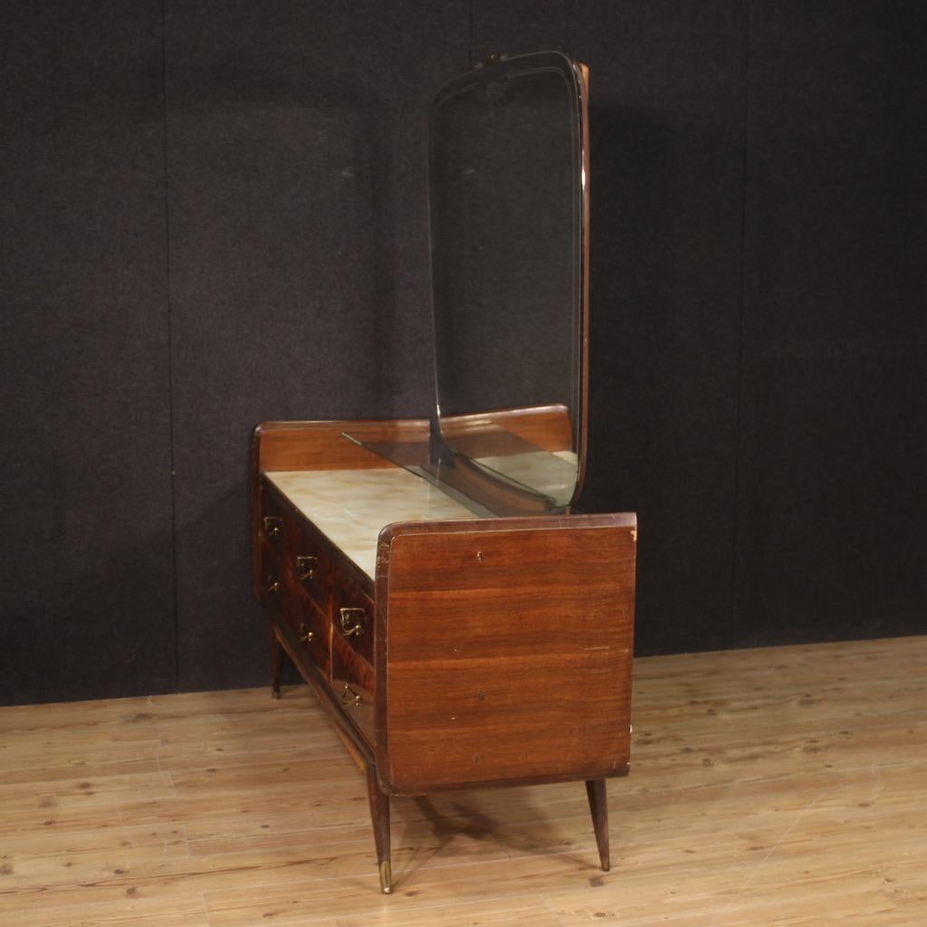 commode et miroir en noyer, ronce et bois de fruitier du 20e siècle, 1950 en vente 5