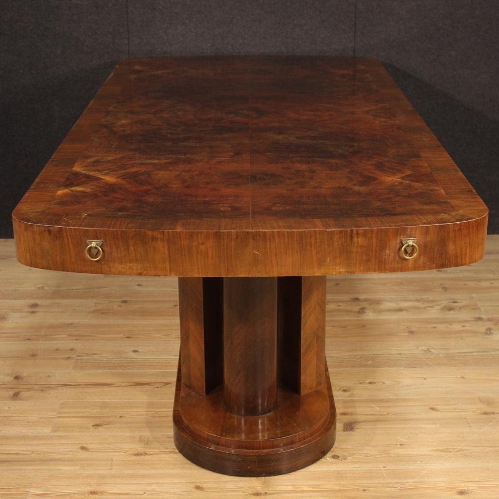 20th Century Walnut Burl and Palisander Wood Italian Table, 1950 1