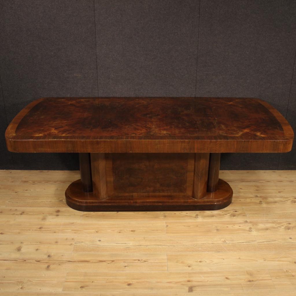 20th Century Walnut Burl and Palisander Wood Italian Table, 1950 4