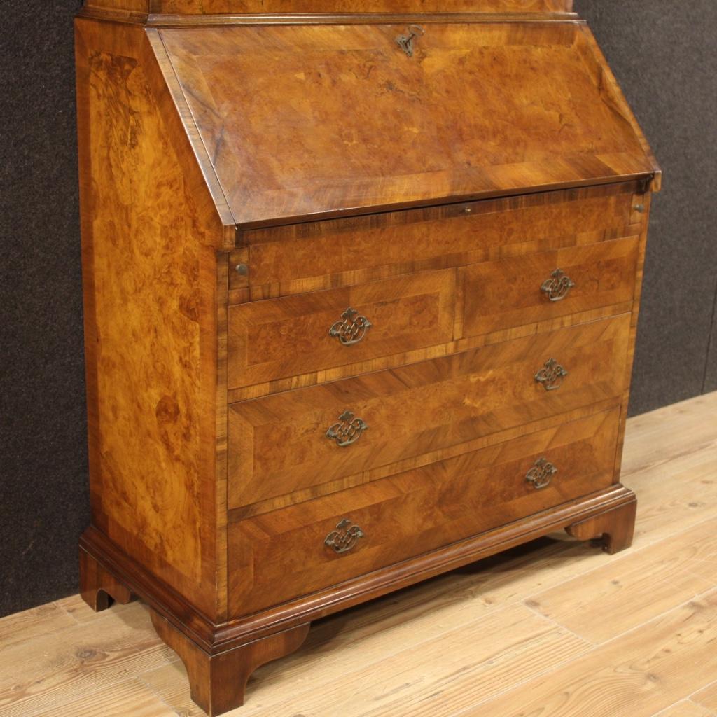 20th Century Walnut, Burl, Beech, Mahogany Wood English Double Body Trumeau 1960 in vendita 2