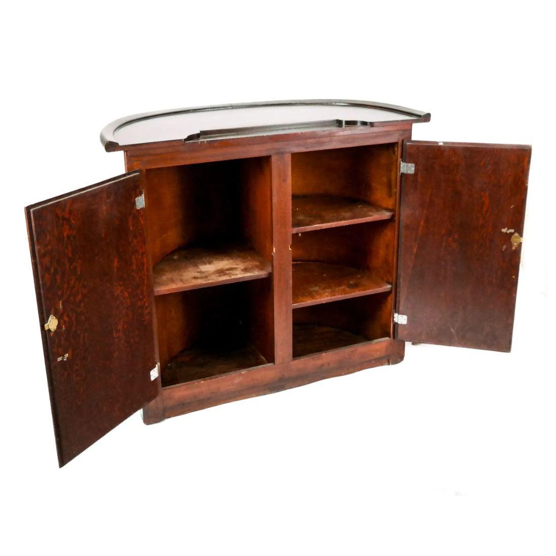 20th Century Walnut Dry Bar With Brass Rail For Sale 1