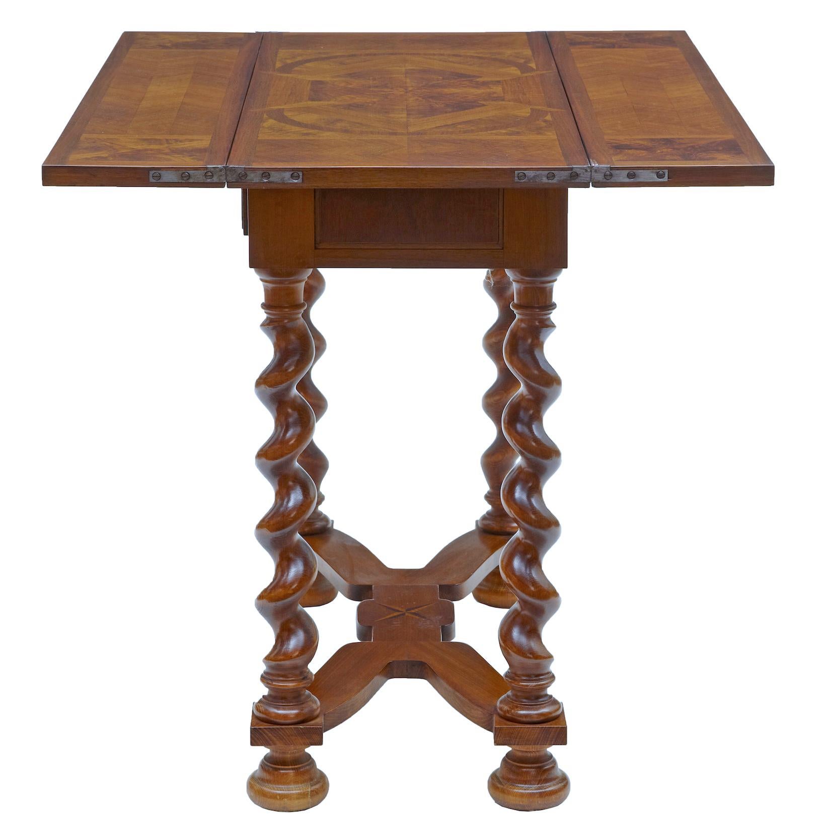 English 20th Century Walnut Flip Top Occasional Table