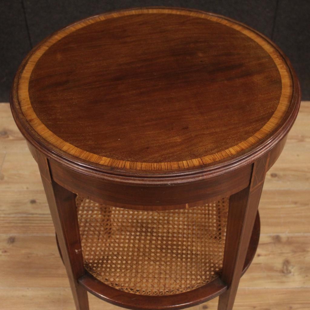 20th Century Walnut Mahogany Beech and Maple Wood English Round Side Table, 1950 2