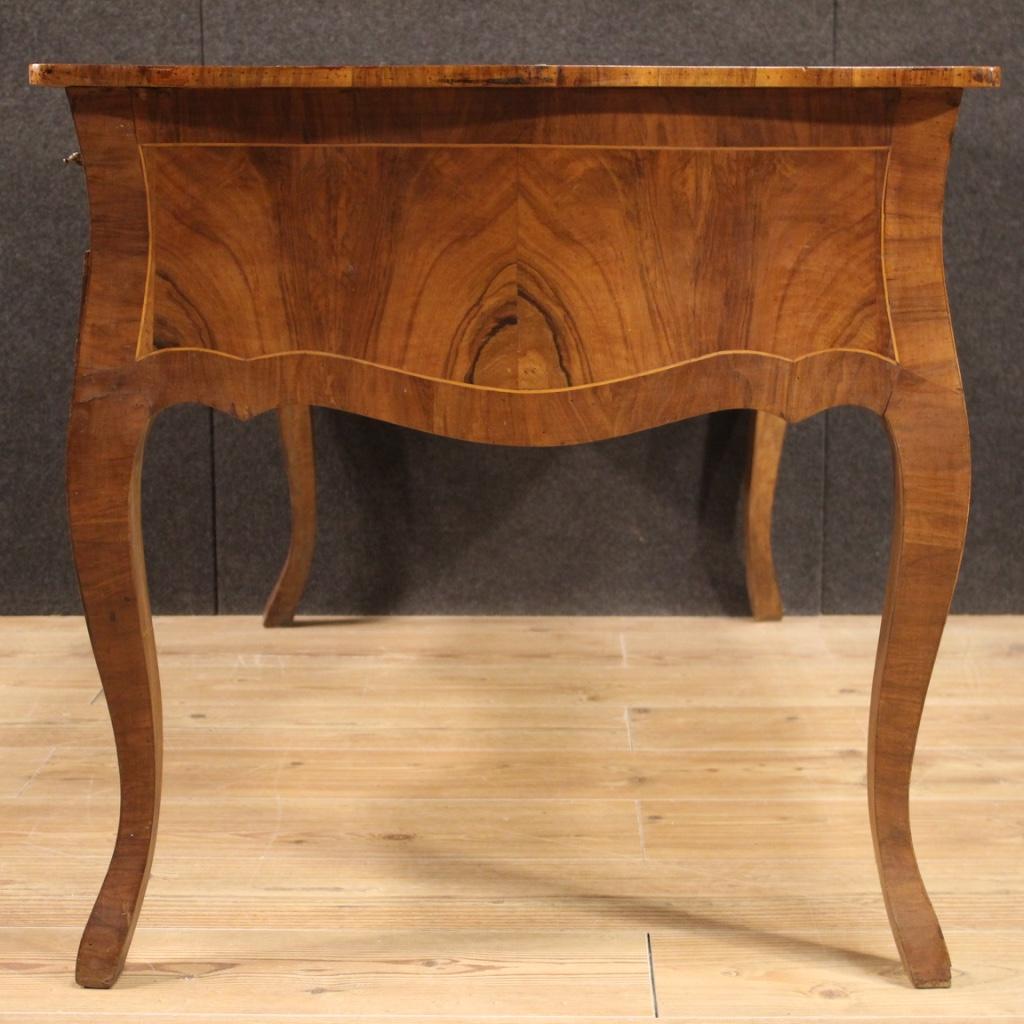20th Century Walnut Maple and Fruitwood Italian Writing Desk, 1960 5