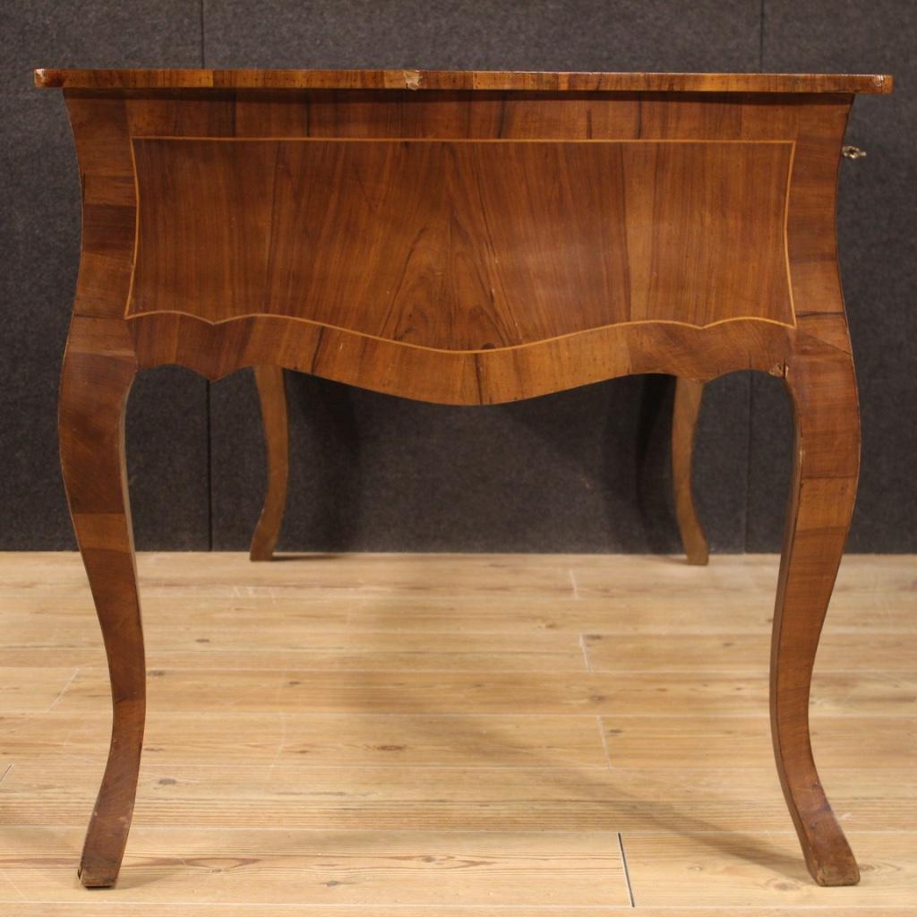 20th Century Walnut Maple and Fruitwood Italian Writing Desk, 1960 2