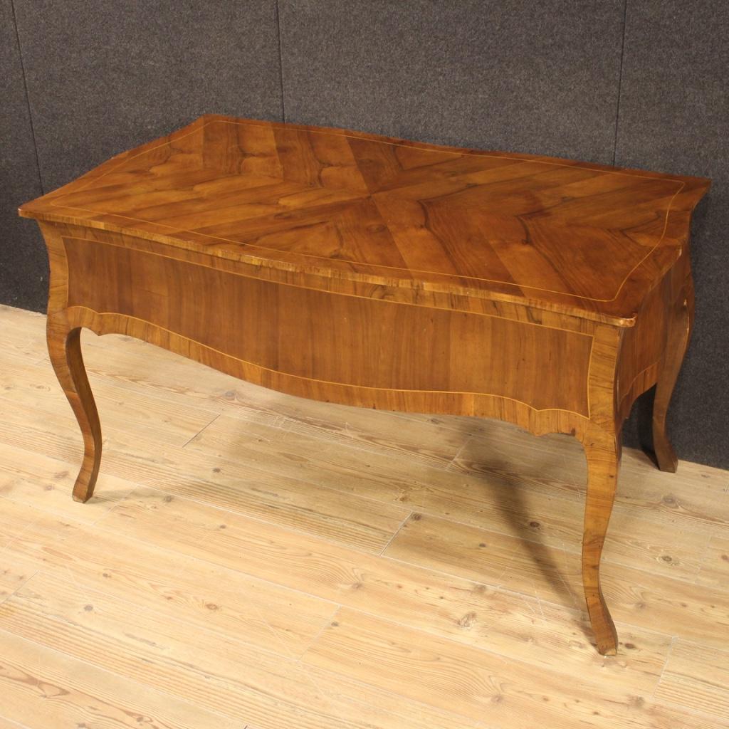 20th Century Walnut Maple and Fruitwood Italian Writing Desk, 1960 4