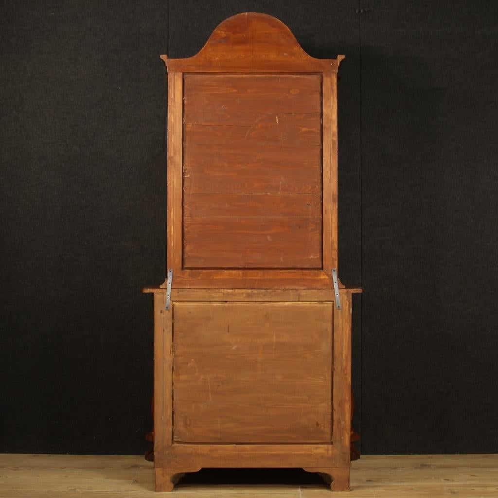 20th Century Walnut Maple Beech Inlaid Wood Dutch Display Cabinet, 1960 8