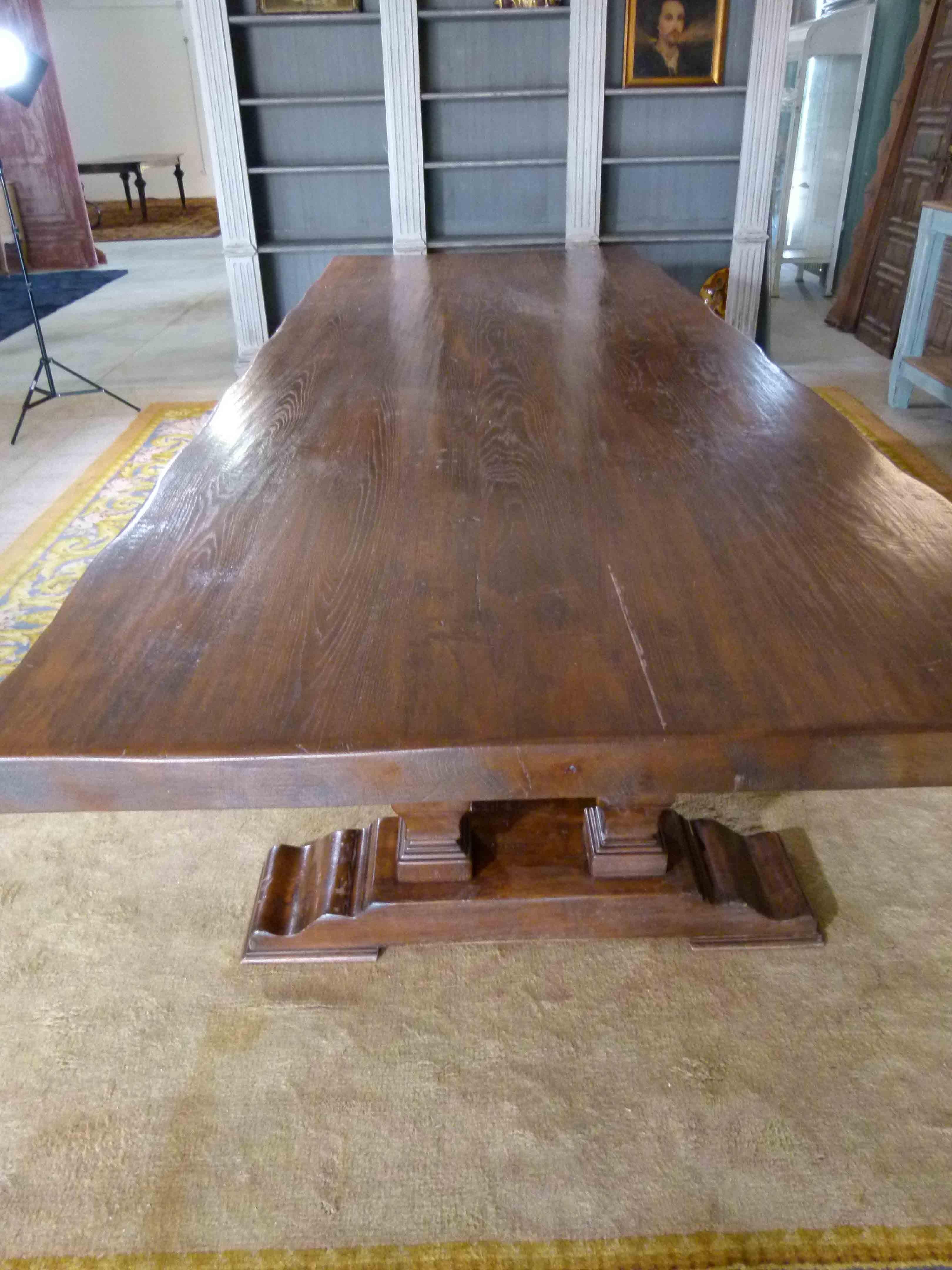  Large 20th Century Walnut Monastery Style Table 5