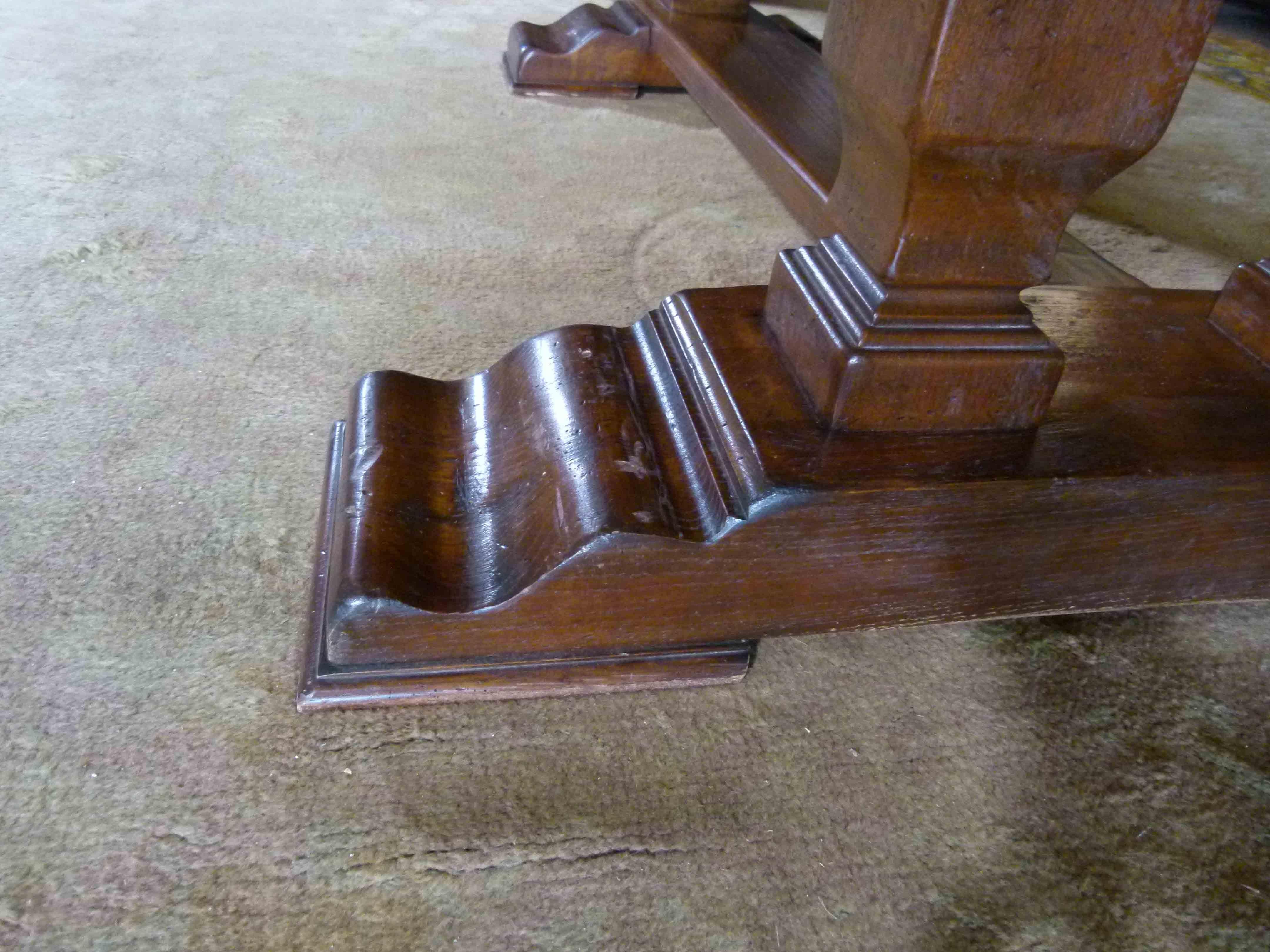  Large 20th Century Walnut Monastery Style Table 1