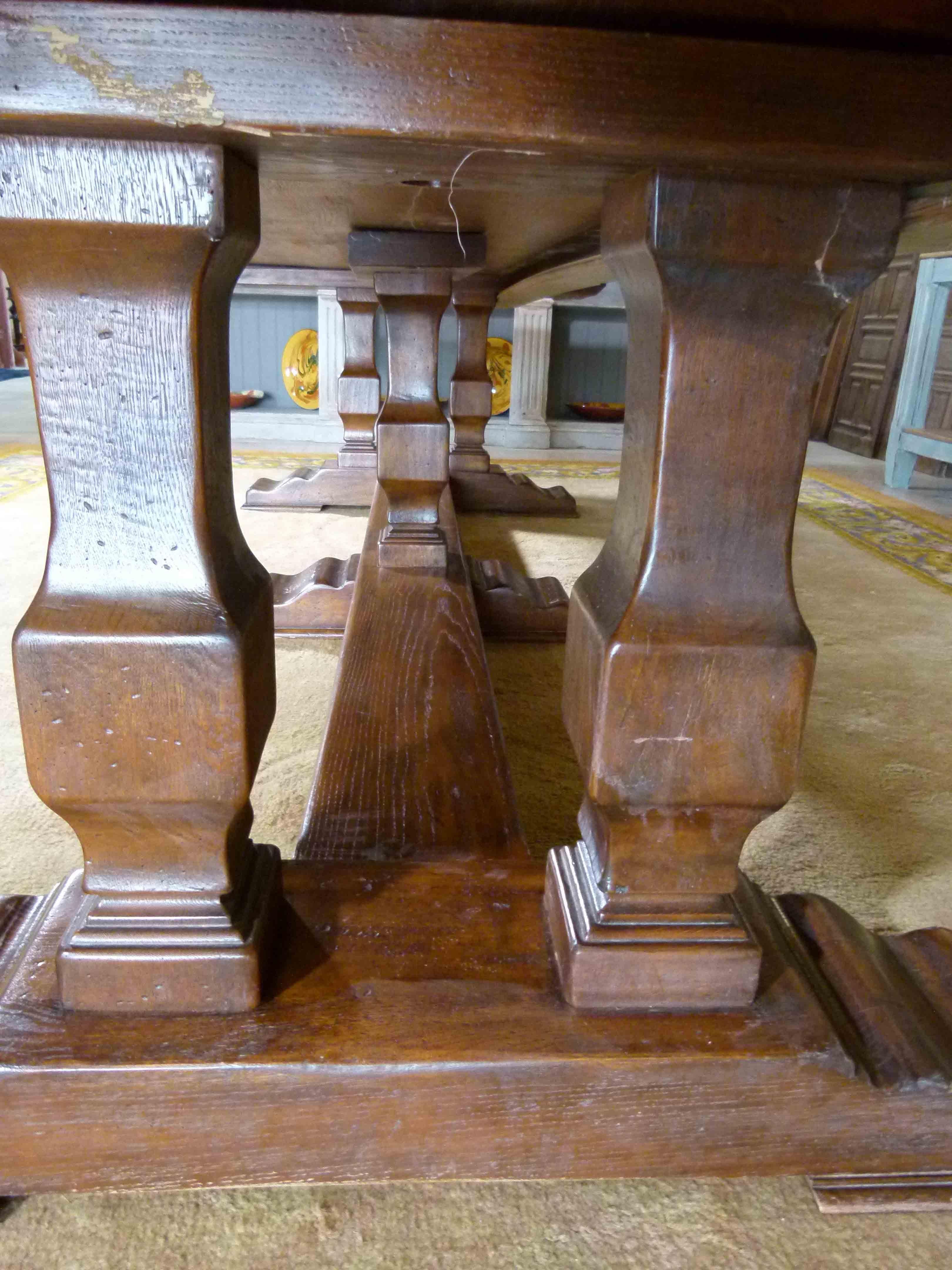  Large 20th Century Walnut Monastery Style Table 2