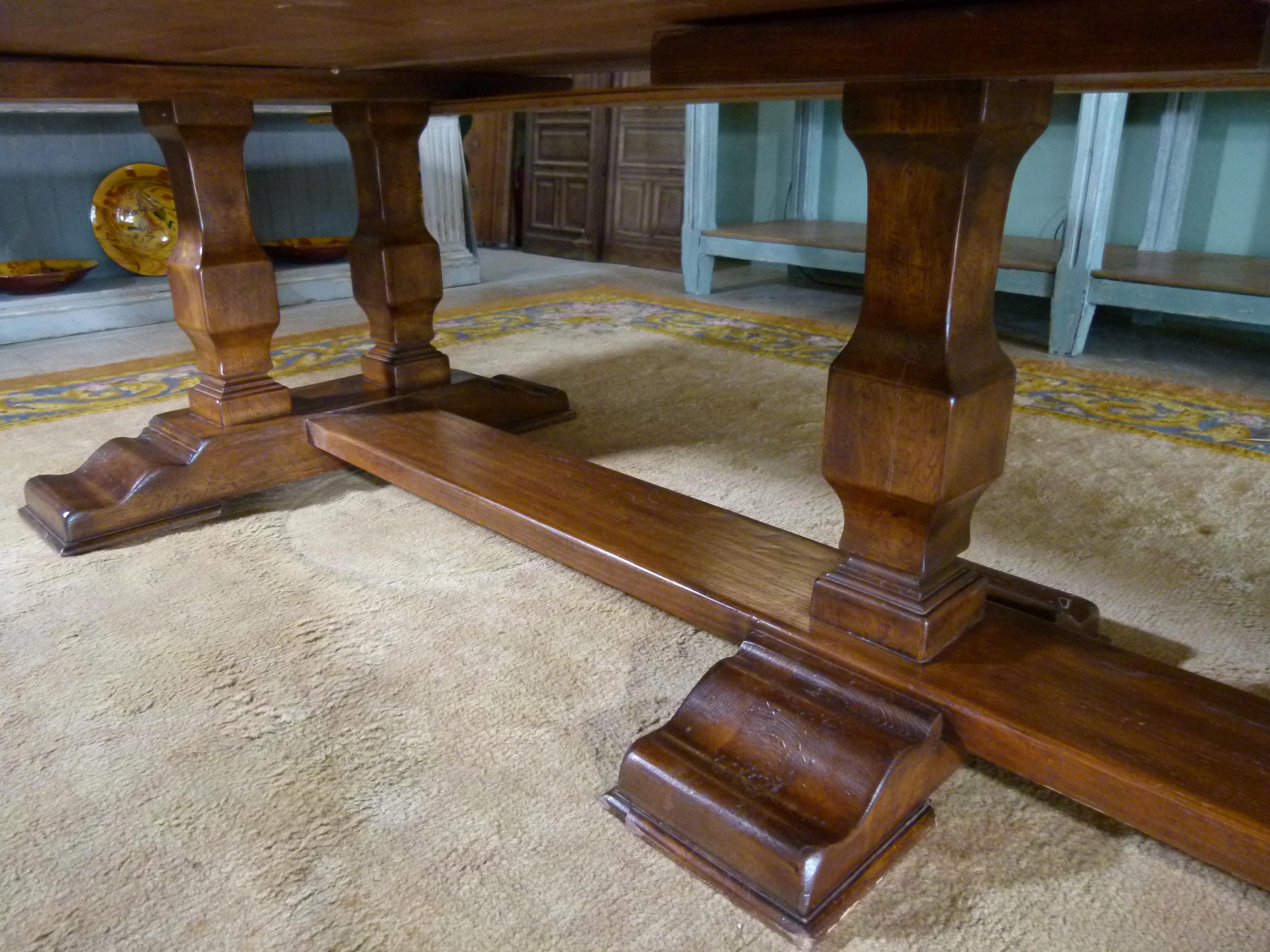  Large 20th Century Walnut Monastery Style Table 4