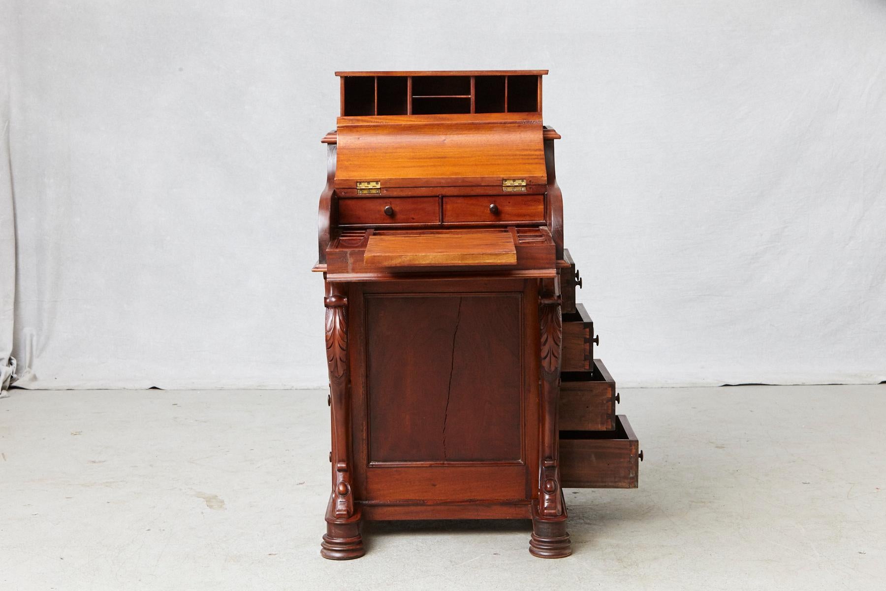 Late 20th Century 20th Century Walnut Piano Top Davenport Desk