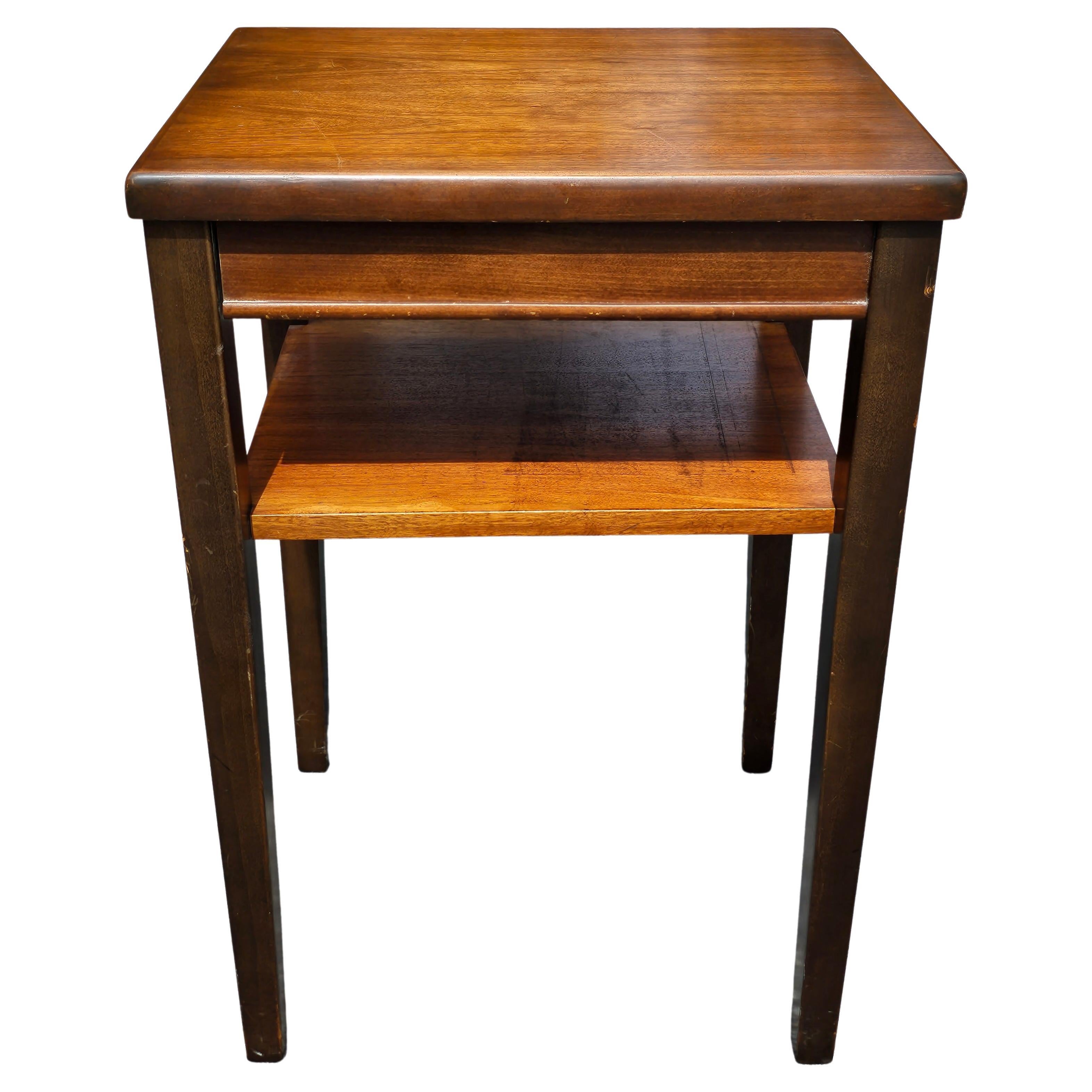 20th Century Walnut Two-Tier Side Table or Stand For Sale
