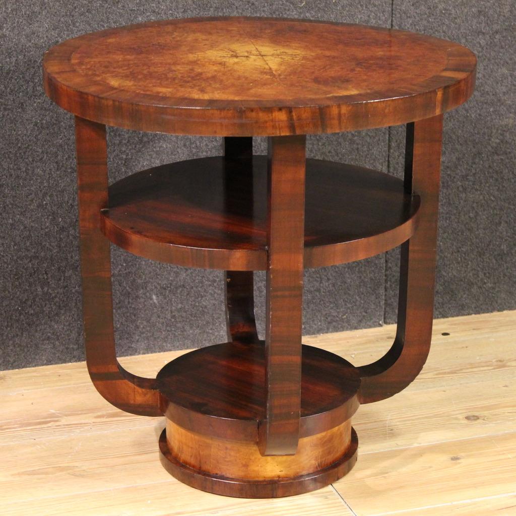 20. Jahrhundert Nussbaumholz Art Deco Italienischer Beistelltisch, 1940 (Mid-20th Century) im Angebot