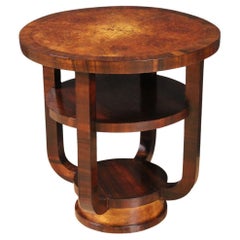 mesa auxiliar italiana Art Déco de madera de nogal del siglo XX, 1940