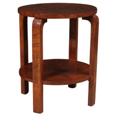 table d'appoint en bois de noyer du 20e siècle, style art déco italien, années 1950