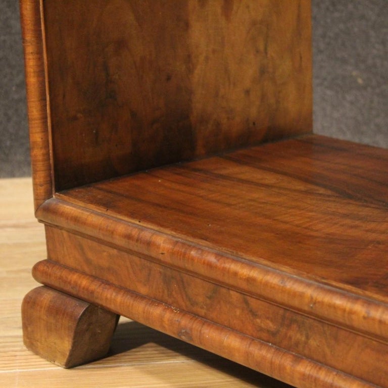 20th Century Walnut Wood Art Deco Style Italian Side Table, 1950 For Sale 5