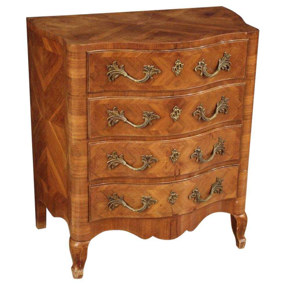 20th Century Walnut Wood French Chest of Drawers, 1970 For Sale